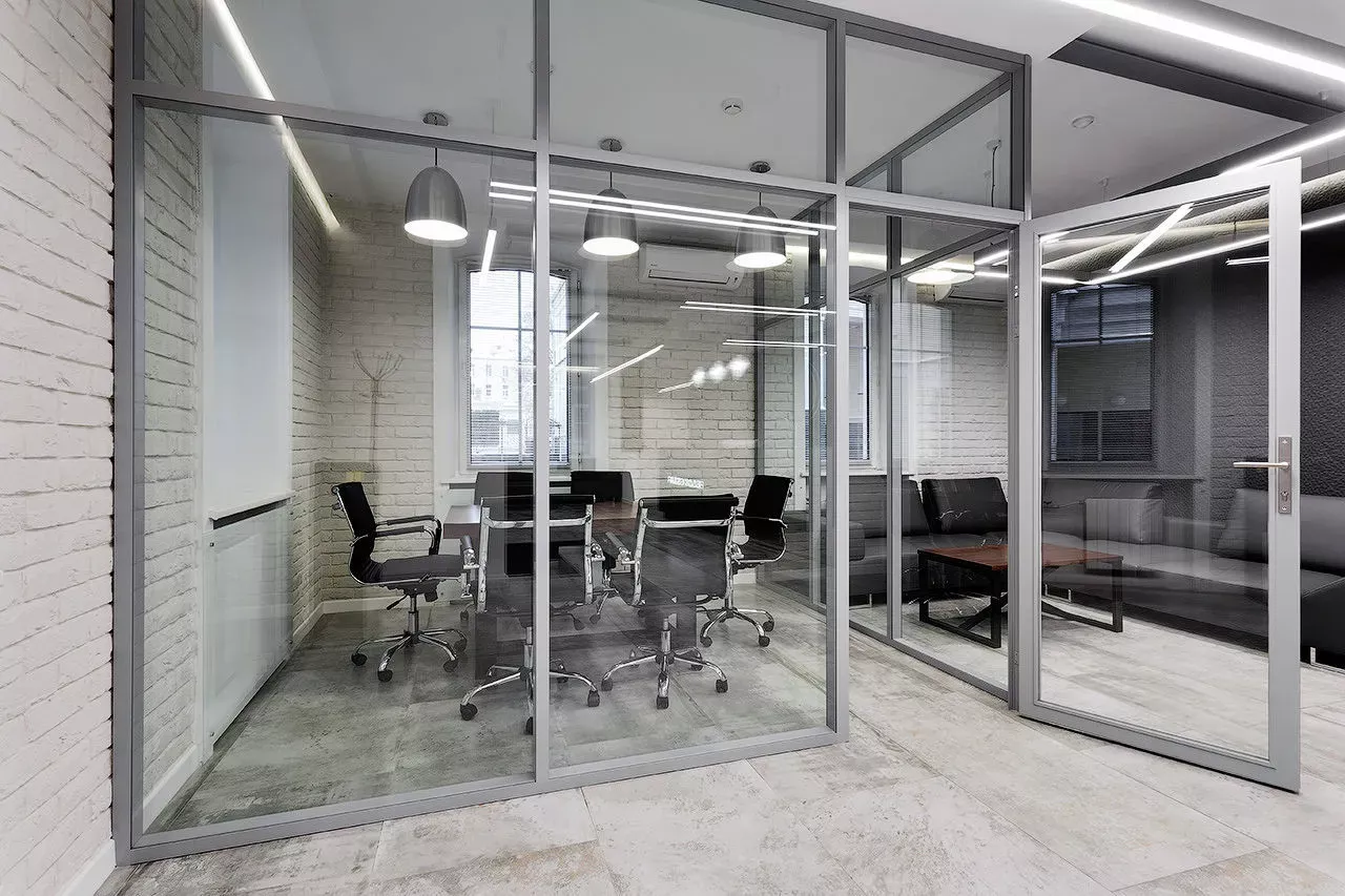 Photo Aluminum partitions with glass NAYADA-Standart