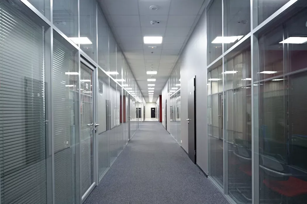 Photo Aluminum partitions with glass NAYADA-Standart