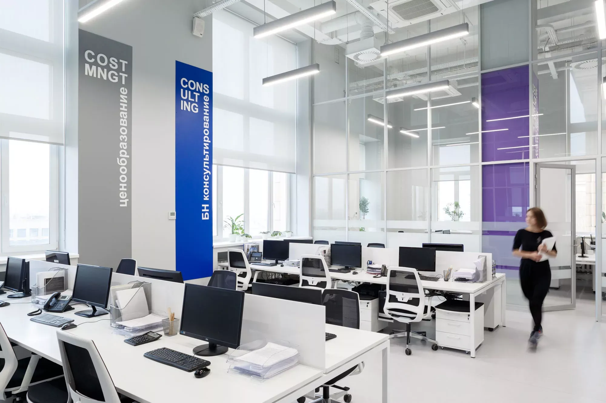 Photo Aluminum partitions with glass NAYADA-Standart