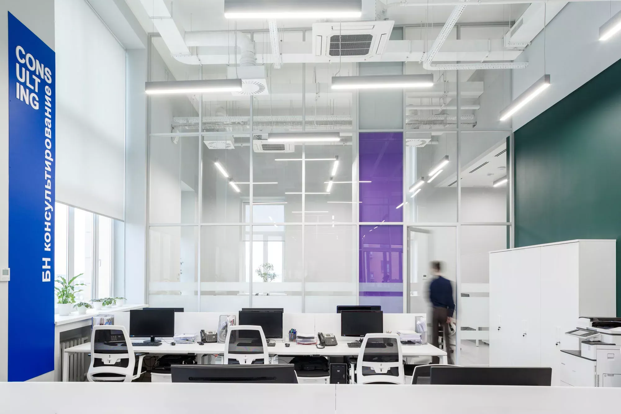 Photo Aluminum partitions with glass NAYADA-Standart