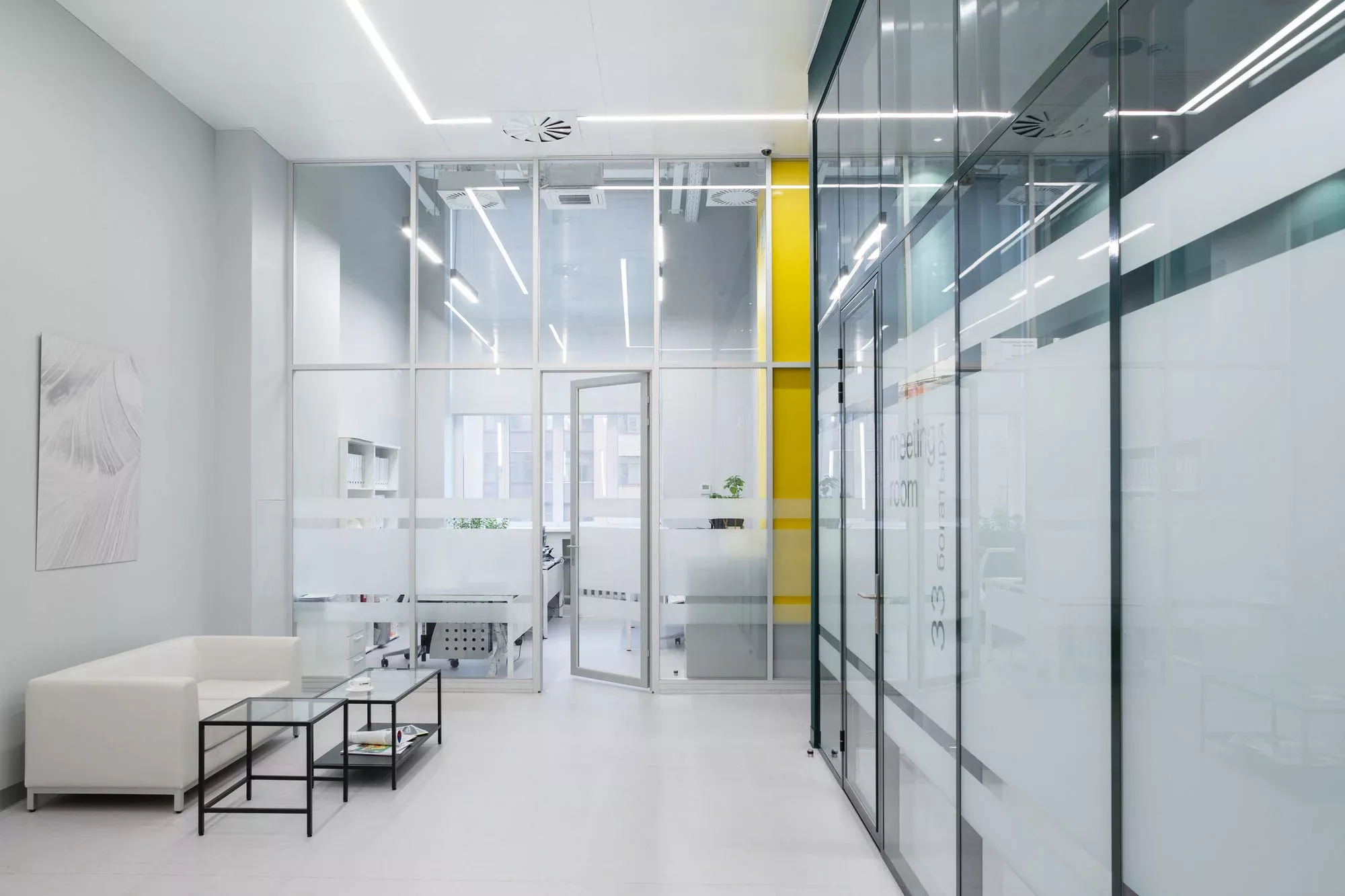 Photo Aluminum partitions with glass NAYADA-Standart